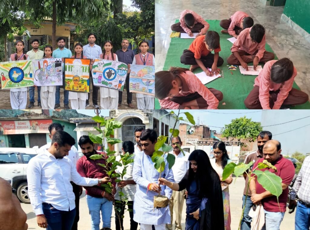 Hapur News : हापुड़ में सेवा संकल्प अभियान के तहत स्कूलों में प्रतियोगिताएं और गांव-शहर में चला स्वच्छता अभियान