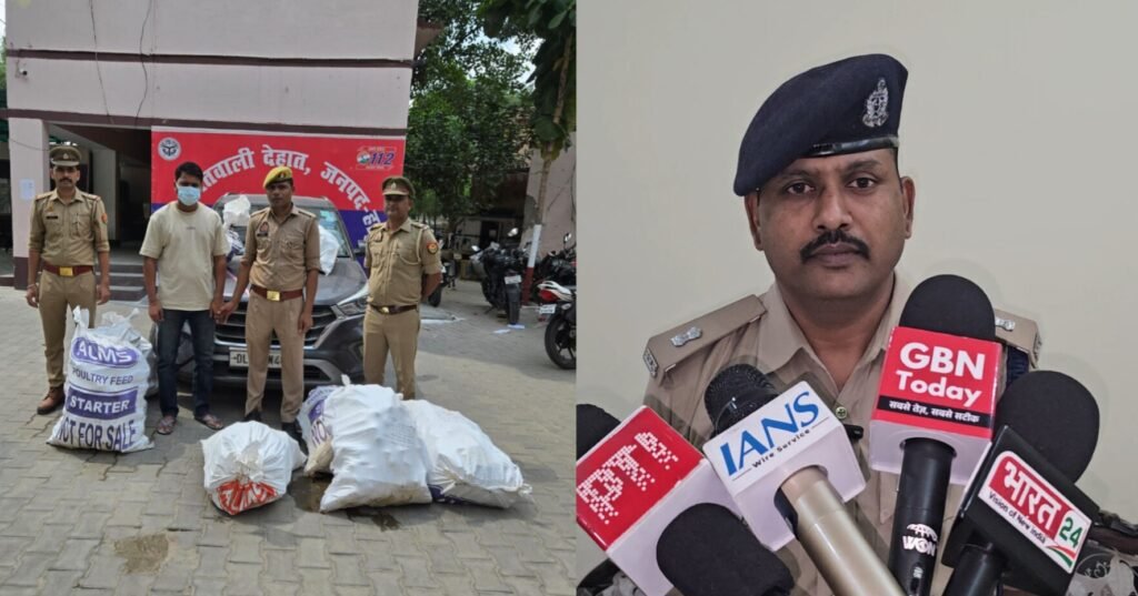 Hapur News : हापुड़ पुलिस के हत्थे चढ़ा अंतरराज्यीय तस्कर, लाखों की शराब बरामद